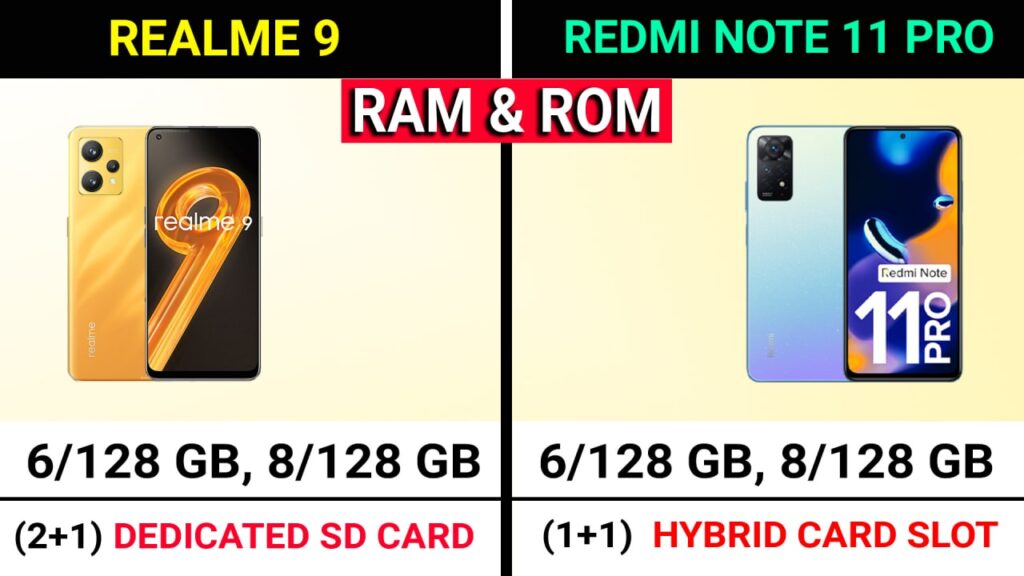Realme 9 4G vs Redmi Note 11 pro