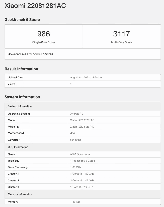  Xiaomi 22081281AC: Redmi Pad 5G