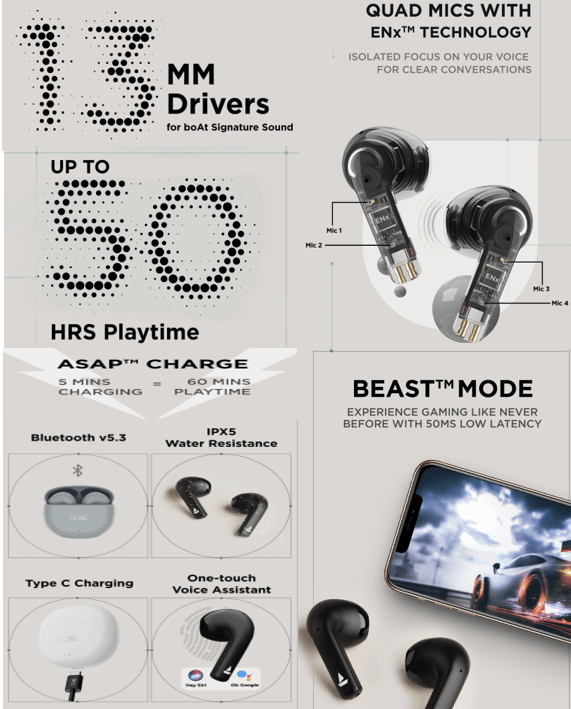 Boat Airdopes ATOM 81 Specs and features