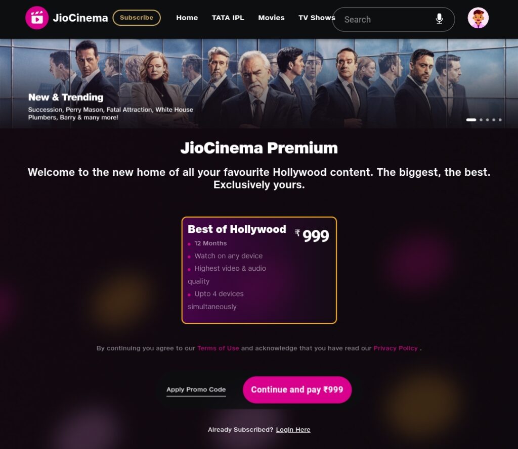 Jio cinema subscription plan﻿