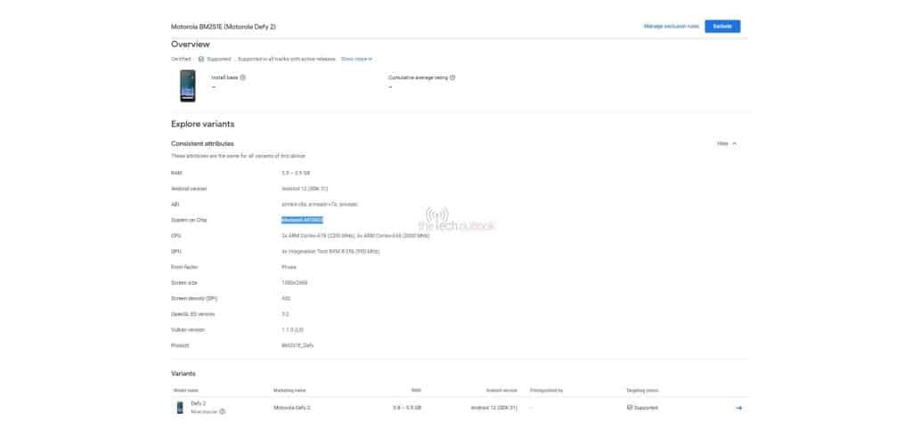 Motorola Defy 2 spotted on Google Play Console with Mediatek Dimensity 930 1024x491 1