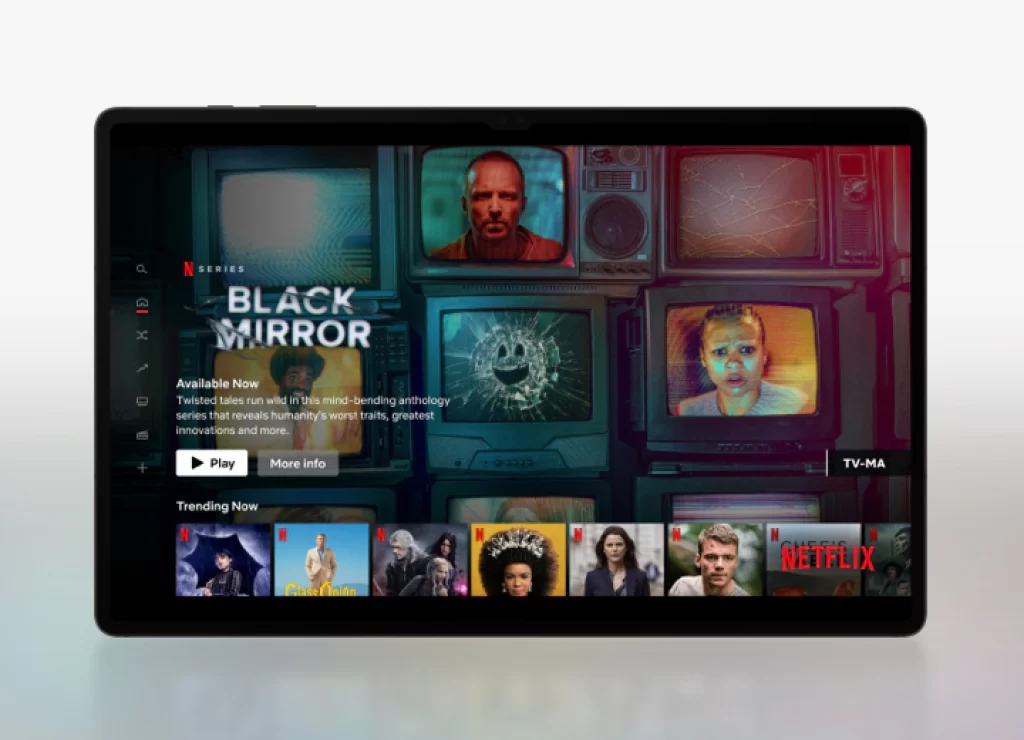galaxy tab s9 gaming entertainment section 2up right netflix mo